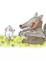 オオカミににらまれた子ヒツジ