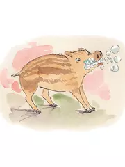 勇敢なイノシシ